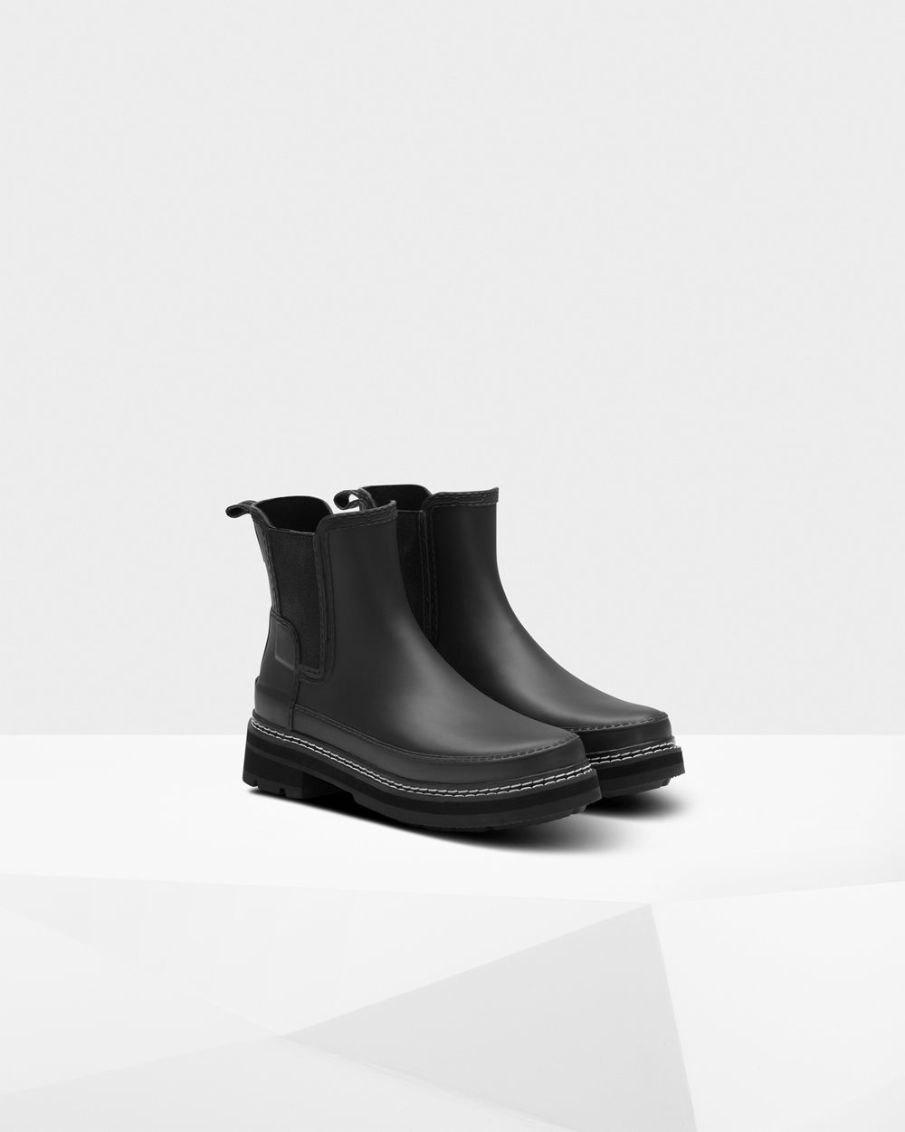 Chelsea Boots Dames - Hunter Refined Stitch Detail - Zwart - 75FICLGYX